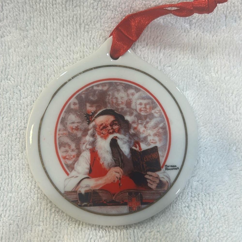 Vintage Set of 3 Norman Rockwell 1998 Santa’s Children Porcelain Ornaments